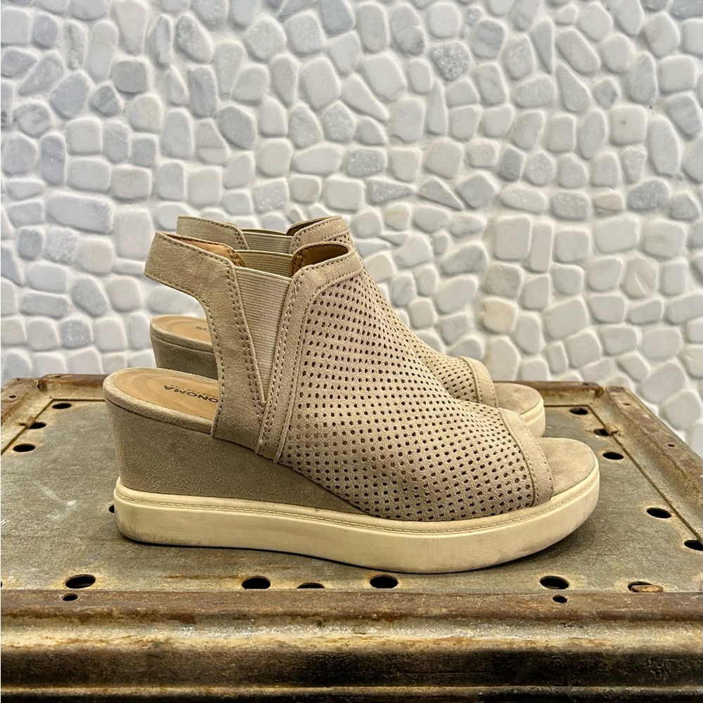 Sonoma Beige Mesh Wedge Sandals